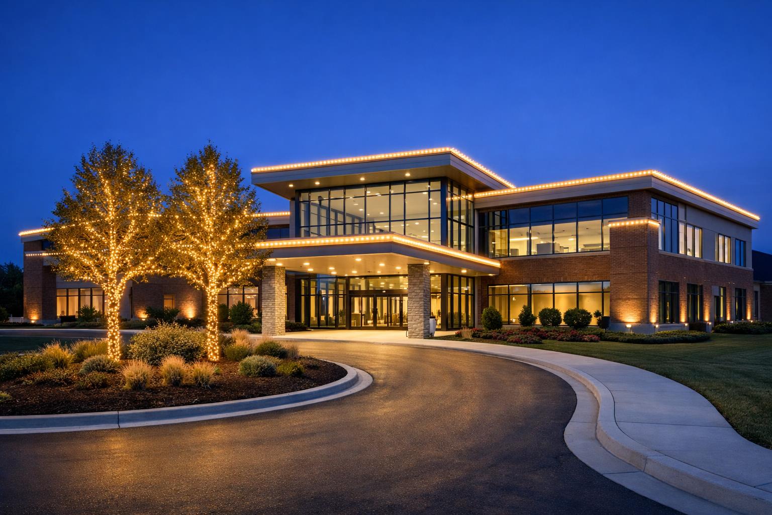 Professional and medical office building lighting installation